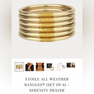 NEW Sz SMALL BuDhaGirl Etoile All Weather Bangles (Set Of 6) Serenity
Prayer